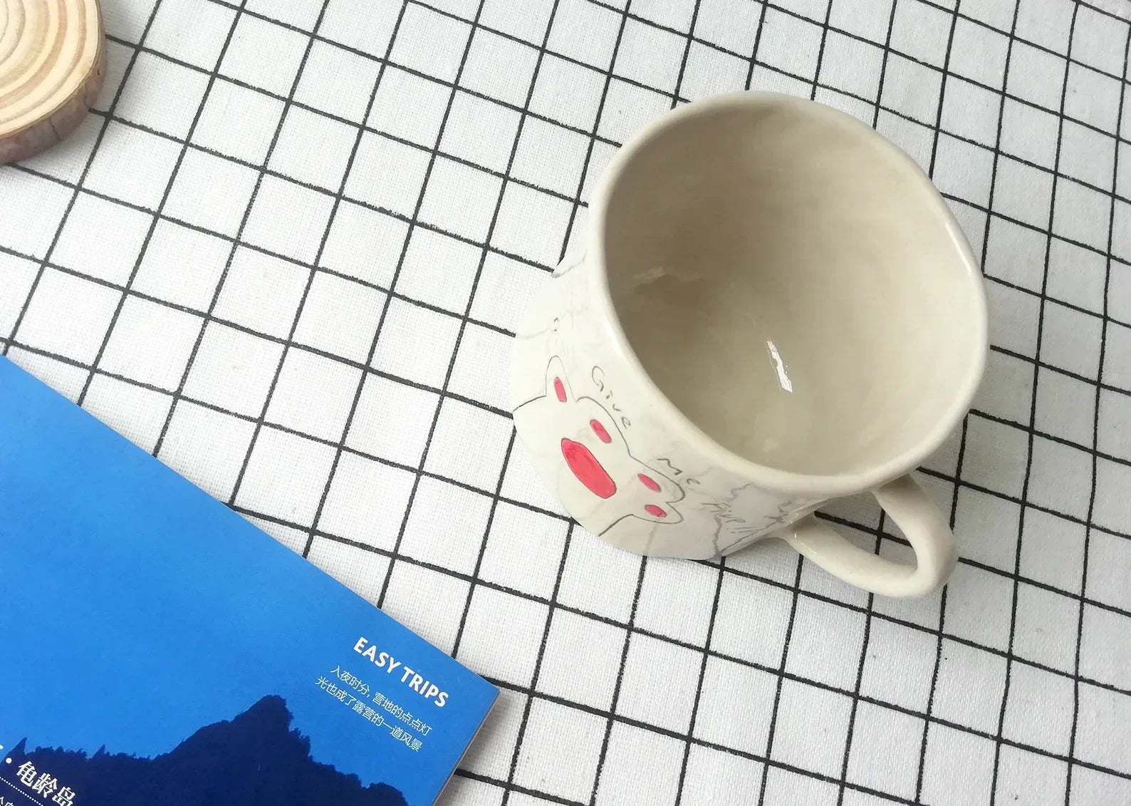 Handmade Ceramic Cat Cup: Personalized Coffee Gift For Cat Mom (7oz)