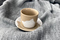 Handmade Ceramic Cat Espresso Cup and Saucer Set – 105 ml (3.5 oz)
